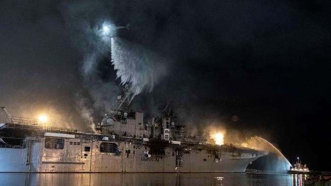 After 4 days, 2 explosions, Navy warship fire extinguished | iNFOnews.ca