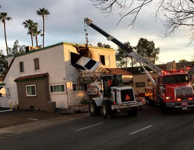 Car goes airborne, slams into 2nd floor of California office | iNFOnews.ca