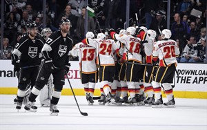 Gaudreau has hat trick in regulation, Giordono scores in OT as Flames rally to beat Kings 4-3 | iNFOnews.ca CP31224394