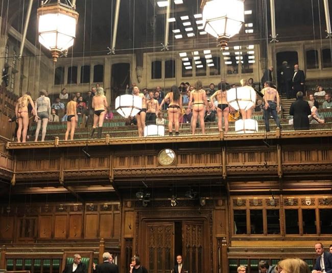 Climate protesters bare almost all during UK Brexit debate | iNFOnews.ca
