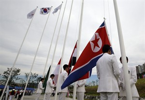 Flag-raising a hit, break dancers not so much as North Korean team welcomed to Asia Games | iNFOnews.ca CP29939659
