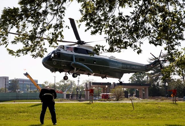 Trump pays return visit to recovering first lady at hospital | iNFOnews.ca CP585991999