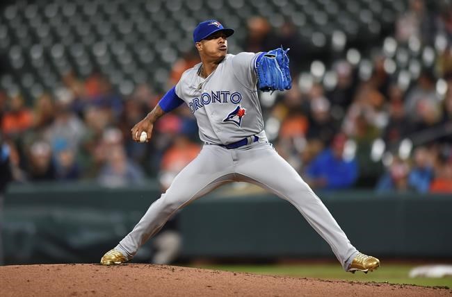 Blue Jays pitcher Stroman hit in arm with line drive | iNFOnews.ca