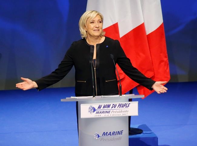 The Latest: Le Pen vows to pull France out of EU, NATO | iNFOnews.ca
