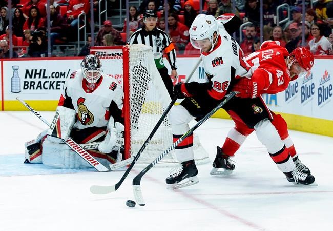 Howard gets 1st shutout, Red Wings beat Senators 2-0 | iNFOnews.ca