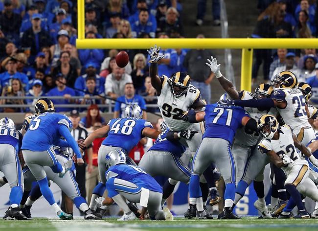 Prater's kick, Bush's pick give Lions 31-28 win over Rams | iNFOnews.ca