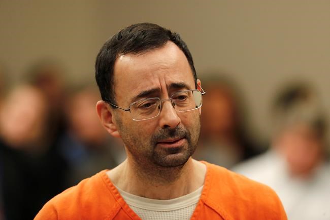 The Latest: Victims of ex-gymnastics doctor blame university | iNFOnews.ca CP2039445580
