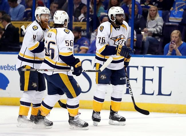 Predators beat Blues 4-3 in Game 1 of second-round series | iNFOnews.ca CP1083864242