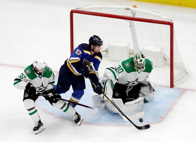 Bishop makes 32 saves, Stars beat Blues 4-2 to tie series | iNFOnews.ca CP651619437