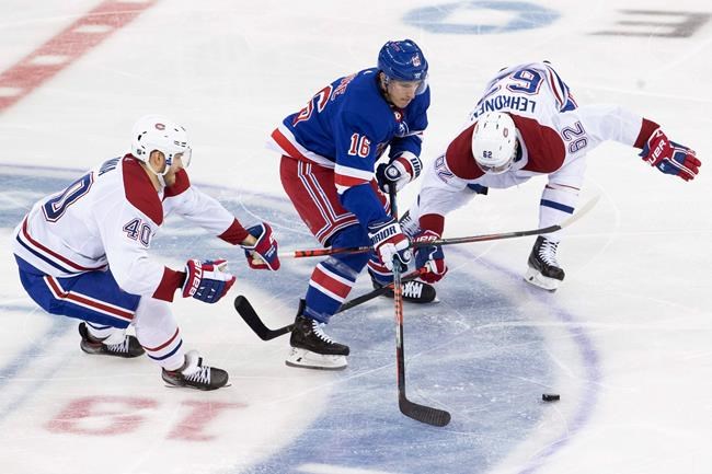 Thompson scores late in 3rd, Canadiens beat Rangers 2-1 | iNFOnews.ca CP619369337