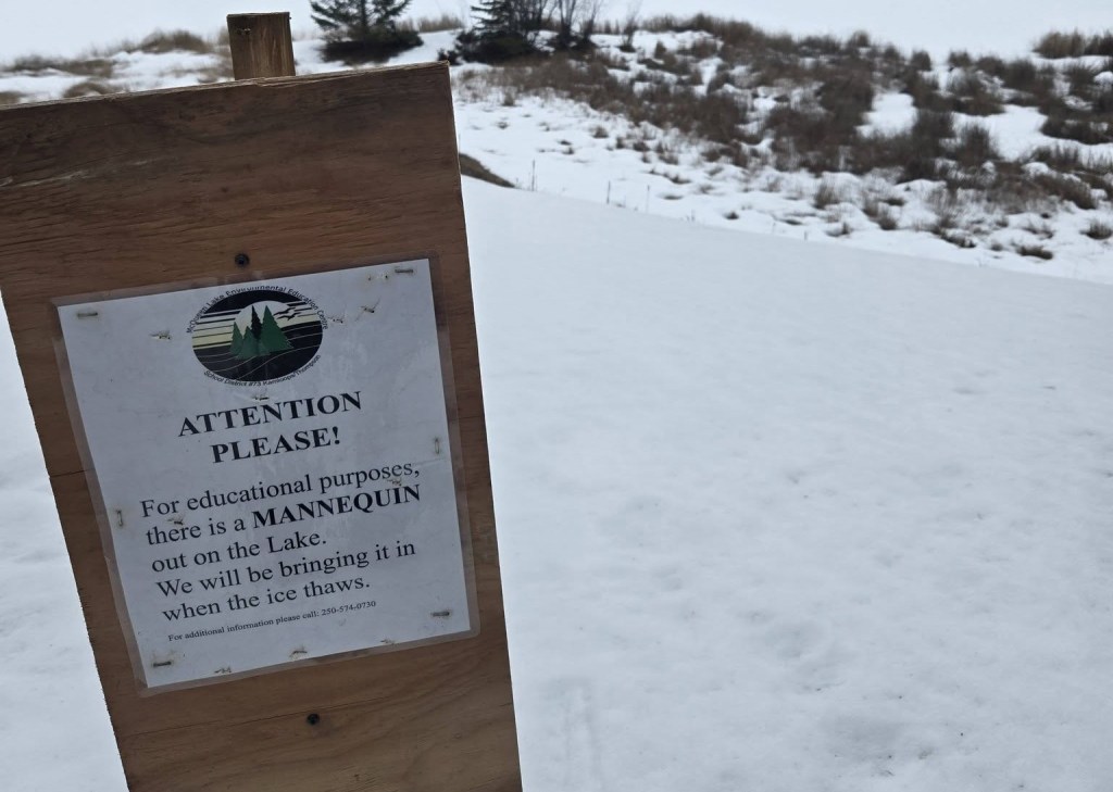 Why there's a mannequin ice fishing on a Kamloops lake | iNFOnews.ca