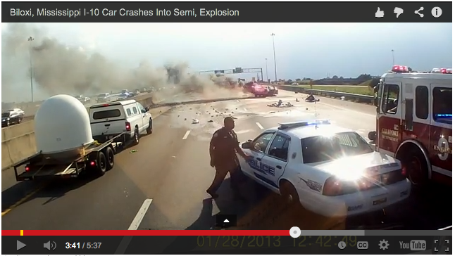 Trucker's dash-cam captures heroic rescue following fiery car crash in Mississippi | iNFOnews.ca Trucker's dash-cam captures heroic rescue following fiery car crash in Mississippi | iNFOnews.ca