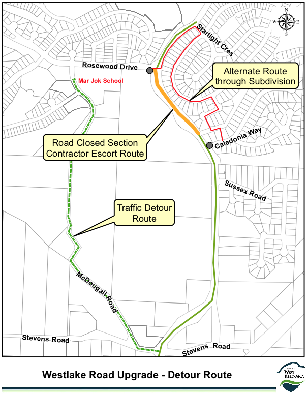 Pedestrian route to avoid Westlake Road construction | iNFOnews.ca