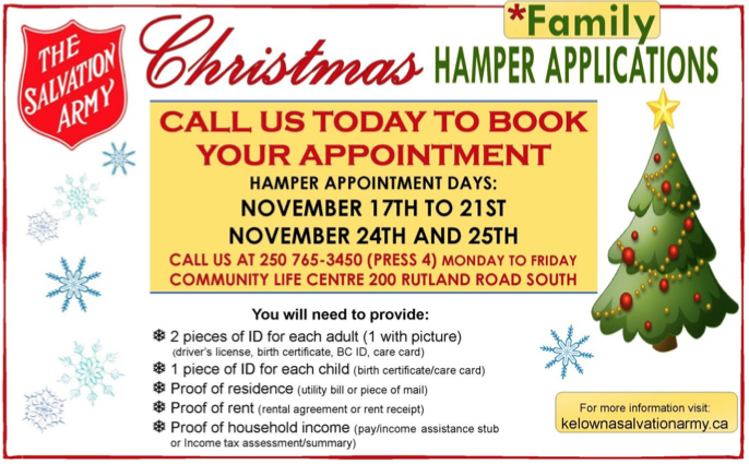 Salvation Army to provide support to families in need this Christmas | iNFOnews.ca