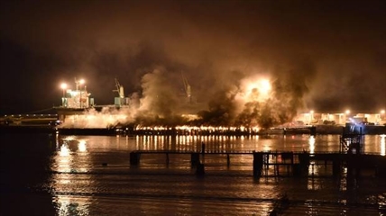 Warning lifted as crews fight fire at deep-water shipping terminal in B.C. | iNFOnews.ca