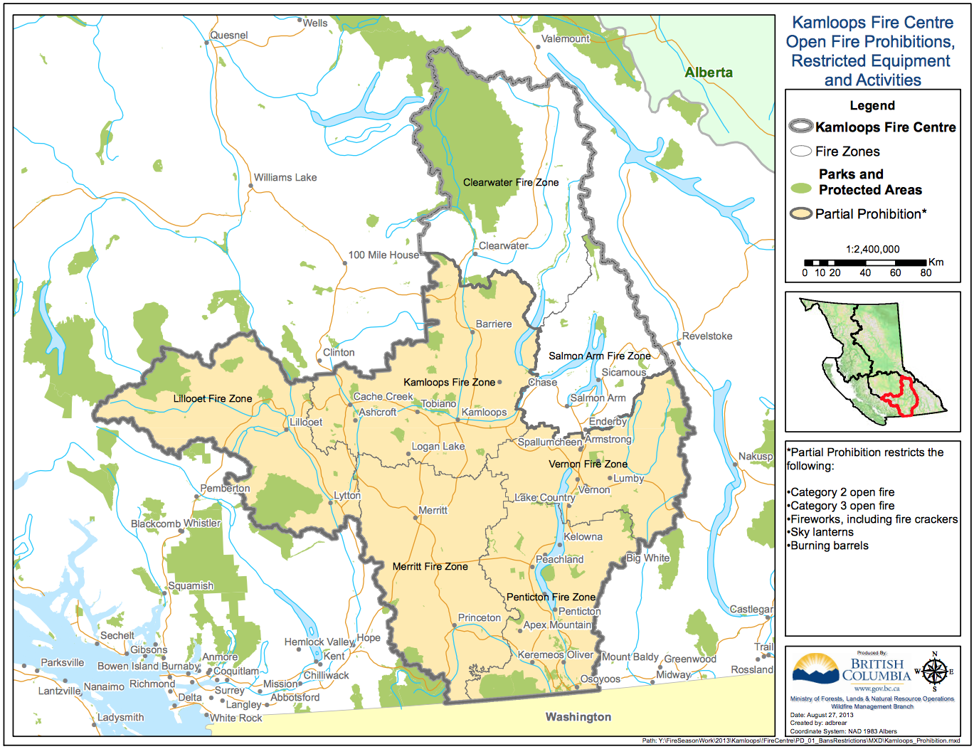 Fire prohibition set for part of Kamloops Fire Centre | iNFOnews.ca Fire prohibition set for part of Kamloops Fire Centre | iNFOnews.ca