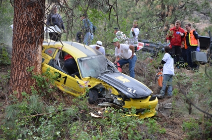 Man in hospital after slippery turn at Kelowna car race | iNFOnews.ca