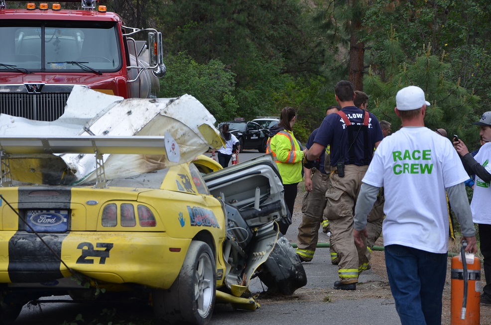 Man in hospital after slippery turn at Kelowna car race | iNFOnews.ca
