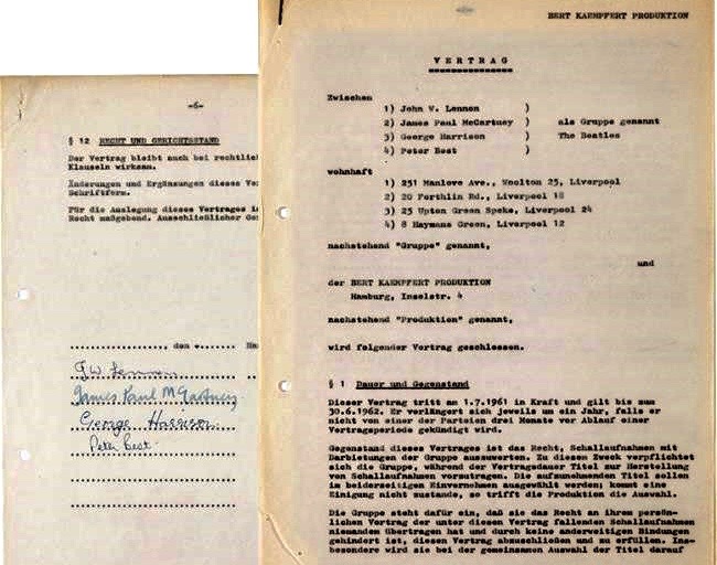 Recording contract signed by pre-Ringo Beatles in 1961 sells for over $90,000 at NYC auction | iNFOnews.ca Recording contract signed by pre-Ringo Beatles in 1961 sells for over $90,000 at NYC auction | iNFOnews.ca