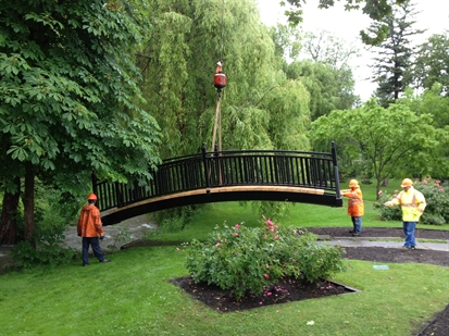 Steel Pedestrian Bridge Install Underway in Polson Park | iNFOnews.ca
