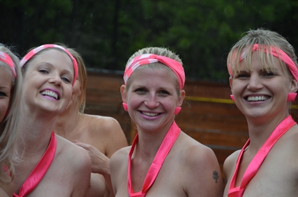 Naked zipliners brave rainy weather for breast cancer | iNFOnews.ca