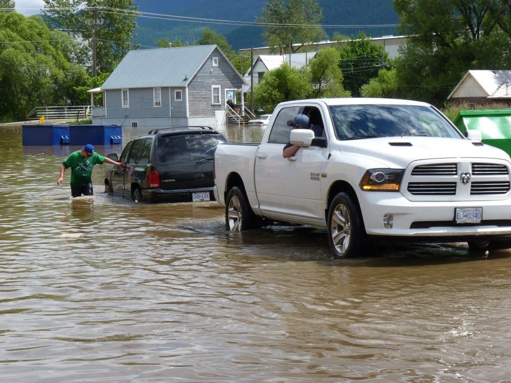 Flood waters lap at doors of Lumby Fire Hall | iNFOnews.ca