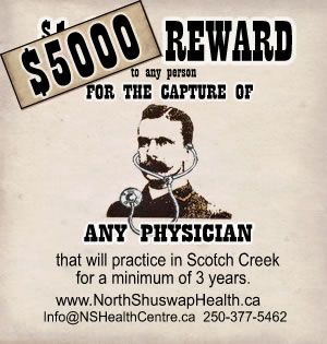 Shuswap community posts wanted posters to attract full-time physician | iNFOnews.ca Shuswap community posts wanted posters to attract full-time physician | iNFOnews.ca