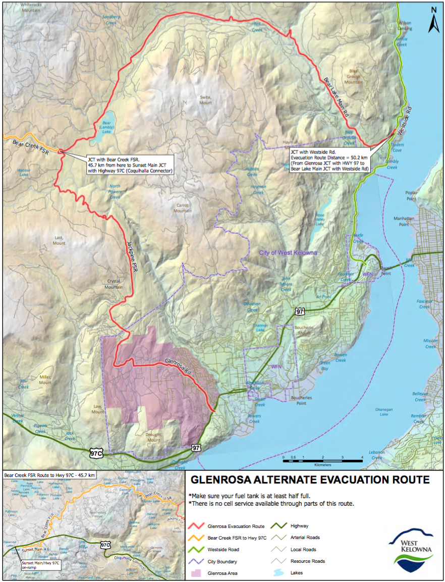 West Kelowna alternate evacuation routes ready for fire season | iNFOnews.ca