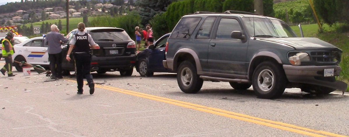 Three-vehicle crash on Boucherie Road in West Kelowna | iNFOnews.ca