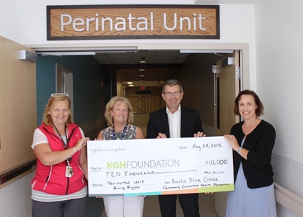 Pacific Blue Cross donates $10,000 to support KGH's smallest patients | iNFOnews.ca