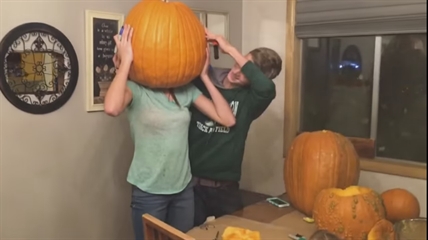 TRENDING NOW: Girl gets head stuck inside a pumpkin | iNFOnews.ca TRENDING NOW: Girl gets head stuck inside a pumpkin | iNFOnews.ca