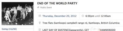 More than 14,000 Facebook guests confirmed for Kamloops 'end of world party' | iNFOnews.ca More than 14,000 Facebook guests confirmed for Kamloops 'end of world party' | iNFOnews.ca
