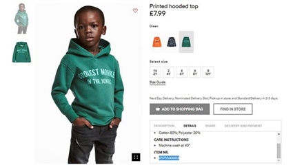 H&M apologizes after racism charges in monkey sweatshirt controversy | iNFOnews.ca
