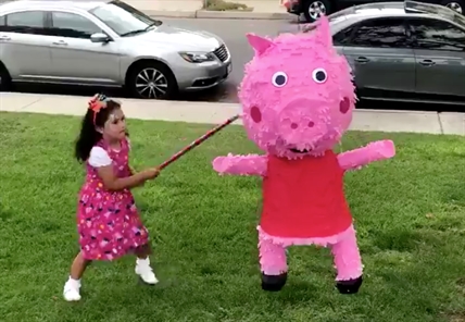 TRENDING NOW: Mascot horrified as Peppa Pig piñata whacked by child | iNFOnews.ca