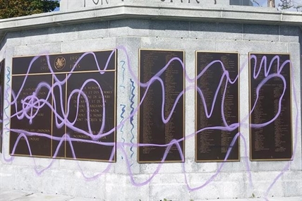 Halifax naval memorial vandalized with anti-war slogans, anarchy symbols | iNFOnews.ca