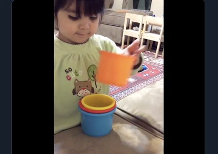 TRENDING NOW: Toddler reacts after stacking cups for the first time | iNFOnews.ca