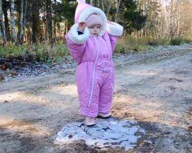 First walk on frozen puddle | iNFOnews.ca