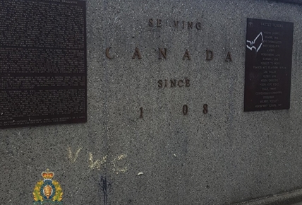 Vernon RCMP investigate after war memorial defaced | iNFOnews.ca