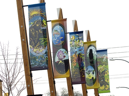 WFN reveal new art banners to hang on Bernard Ave. | iNFOnews.ca WFN reveal new art banners to hang on Bernard Ave. | iNFOnews.ca