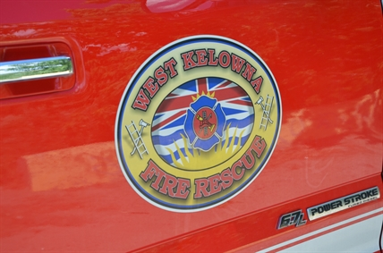 A close-up of the West Kelowna Fire Rescue logo.