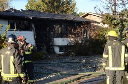 Vernon home destroyed by fire as crews stopped blaze from spreading | iNFOnews.ca