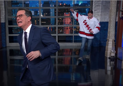 TRENDING NOW: Colbert pulls hamstring during monologue; Zamboni driver saves the day | iNFOnews.ca