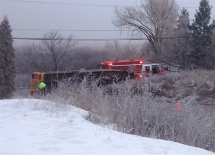School bus flips onto side on Reimer Road | iNFOnews.ca