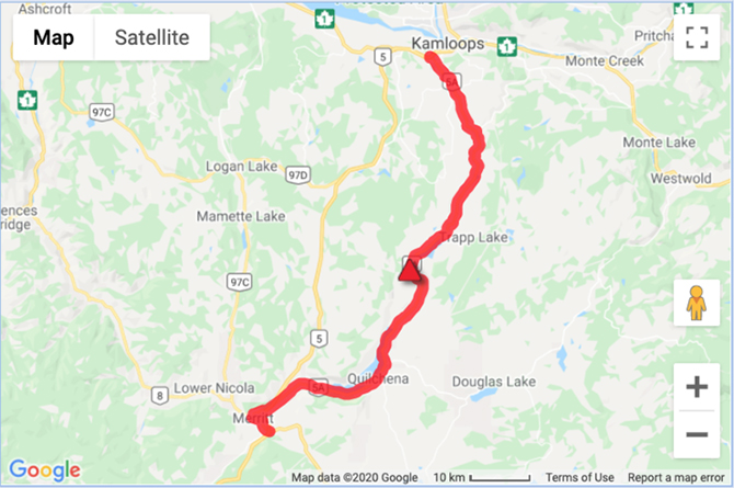 Flooding closes Highway 5A between Kamloops and Merritt | iNFOnews.ca