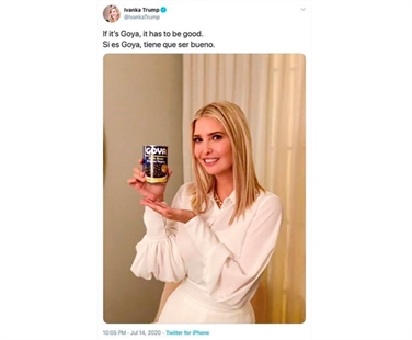 Ivanka Trump defends Goya post that watchdogs call unethical | iNFOnews.ca