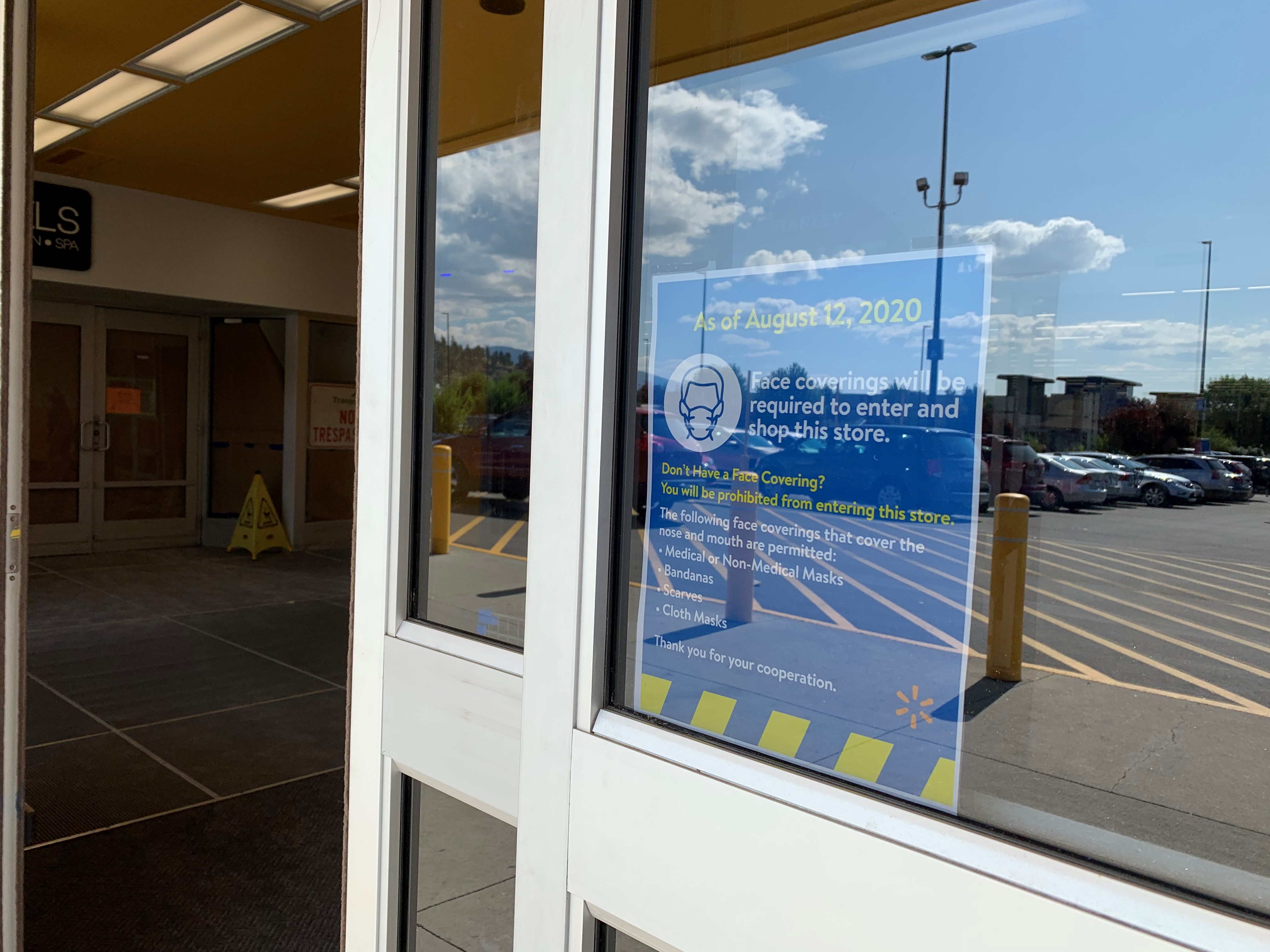Face coverings mandated, but not enforced at Kelowna Walmart | iNFOnews.ca