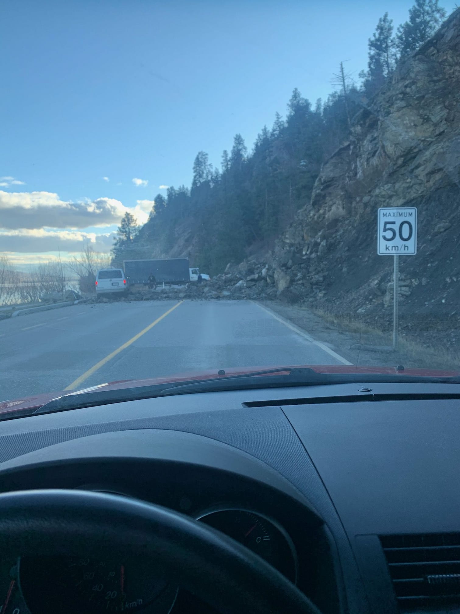 Rockslide on Pelmewash Parkway in Lake Country | iNFOnews.ca