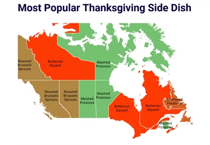 Favourite Thanksgiving Day side dishes, desserts ranked by province | iNFOnews.ca