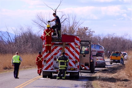 Car fire sparks brush fire near Kamloops | iNFOnews.ca