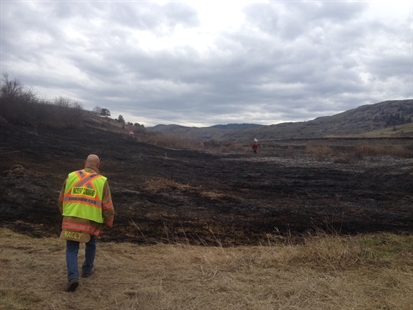 Grass fire spreads quickly above Swan Lake | iNFOnews.ca